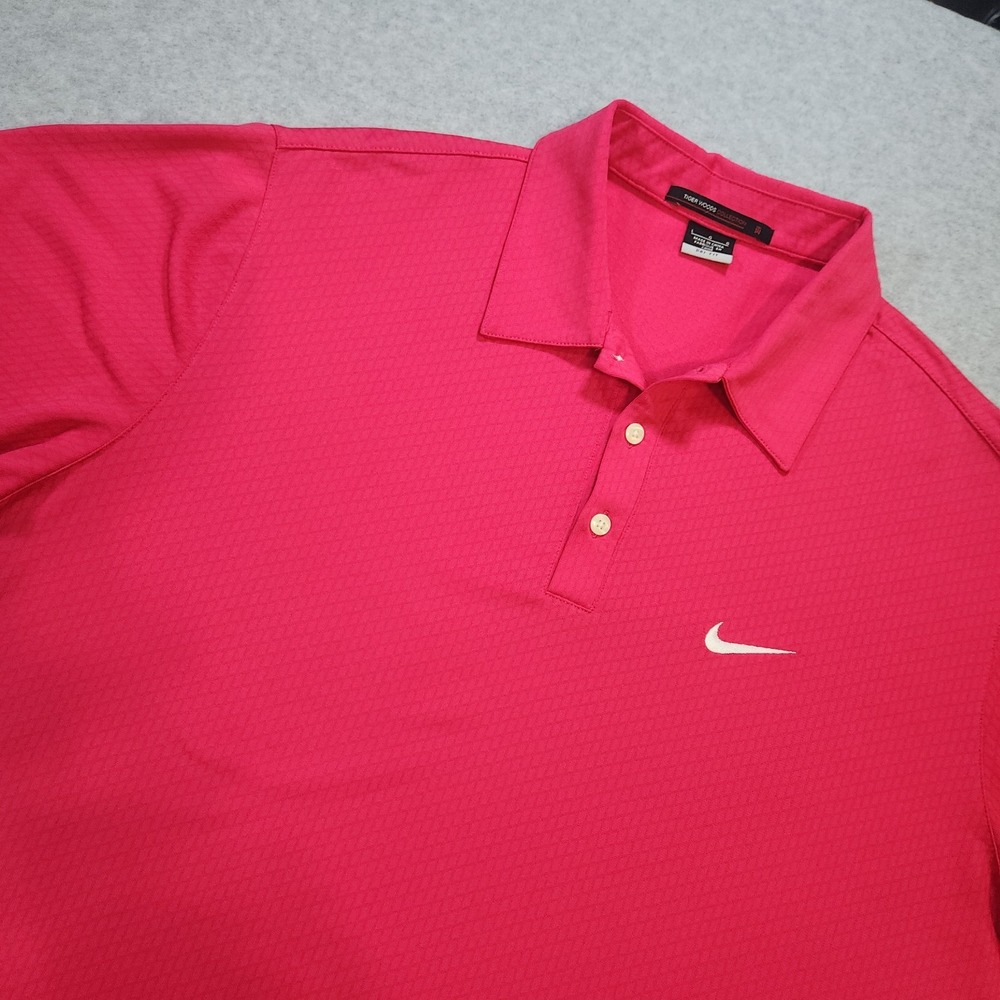 Nike Tiger Woods Collection Golf Polo Pink Shirt Men's Large